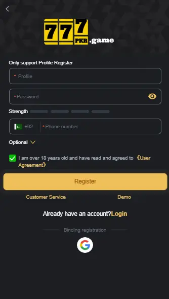 777PKR Login And Sign Up